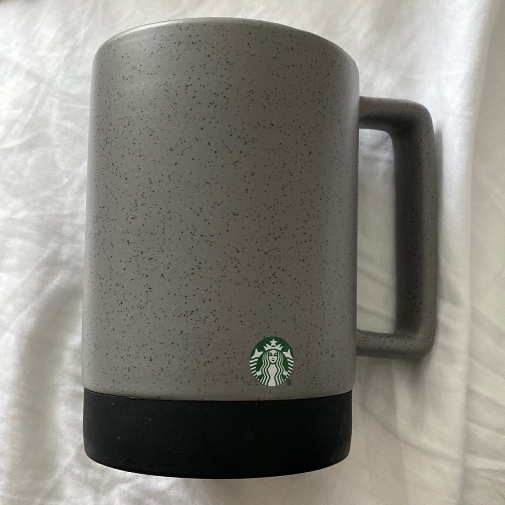 Starbucks speckle coffee grey ceramic rubber stopper mug